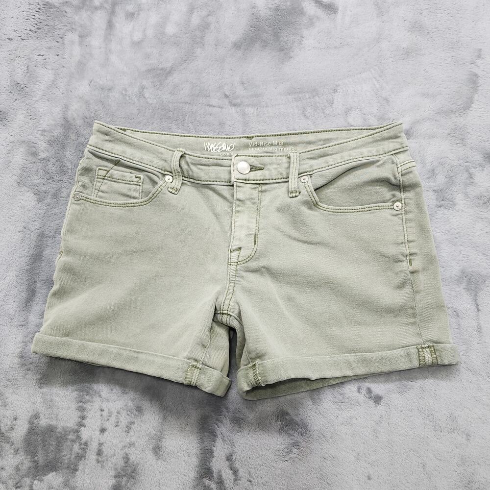Mossimo‎ Shorts Womens 6/28R Green Mid Rise Midi Cuffed Stretch Denim Casual